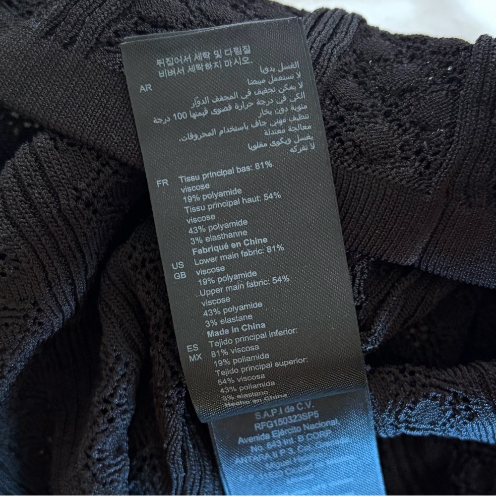 Sandro Tuileries Pointelle Knit Dress Black FR 36/US 4 - Picture 8 of 8